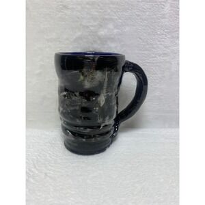 Gothic Handmade Signed G Ceramic Mug Black White Swirls‎ Coffee Home Decor Gift